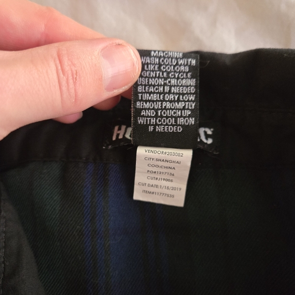 Hot Topic Green Blue Plaid Flannel Sleeveless Button Up Collared Vest 90s y2k - Picture 5 of 9